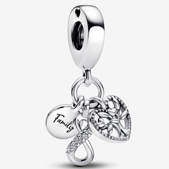 Jewelry - Sterling Silver Family Infinity Triple Dangle Charm